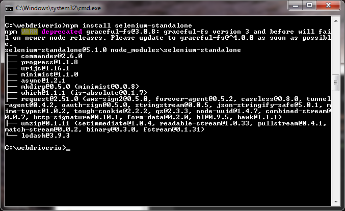 Installing Selenium-standalone seleniumStandalone