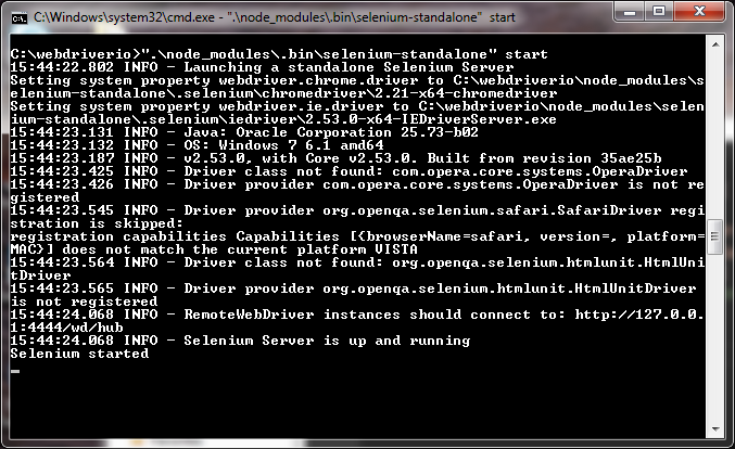 Selenium Start seleniumStart