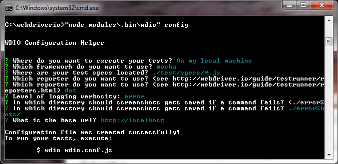 Wdio Config Helper wdioConfig